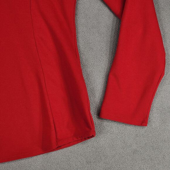 Cutter Buck 1/4 Zip Pullover sz L Women Red White CB DryTech UPF 50+ Performance - Picture 9 of 12